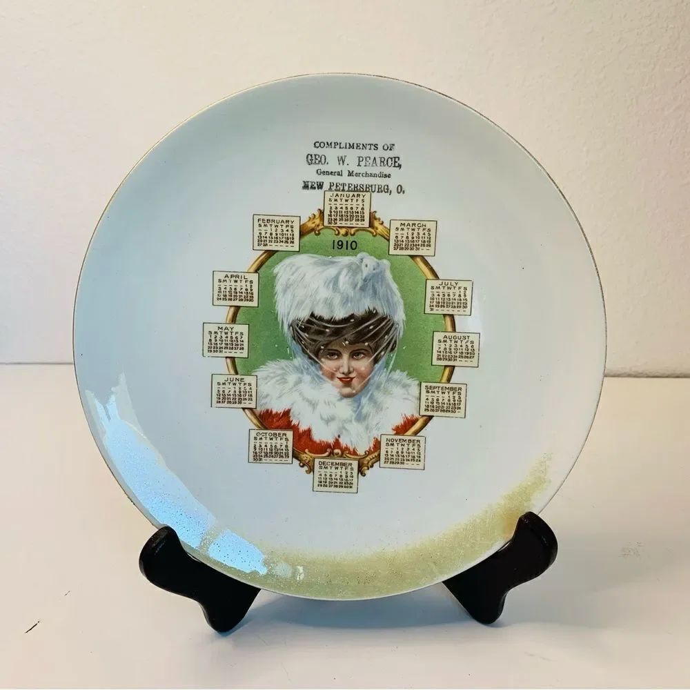 Antique 1910 Gibson Girl Advertisement Calendar Plate